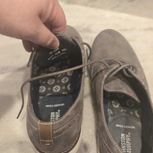 Johnston Murphy PLAIN TOE MEN'S SHOES SIZE 8.5 M GRAY NUBUCK JOHNSTON MU… - Picture 11 of 14